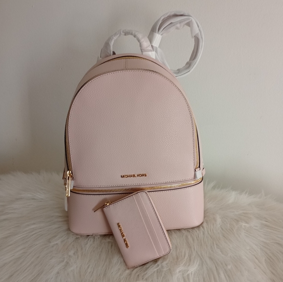 Michael Kors POWDER BLUSH Backpack and Cardholder Set - Picture 1 of 8